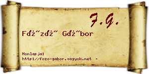 Főző Gábor névjegykártya